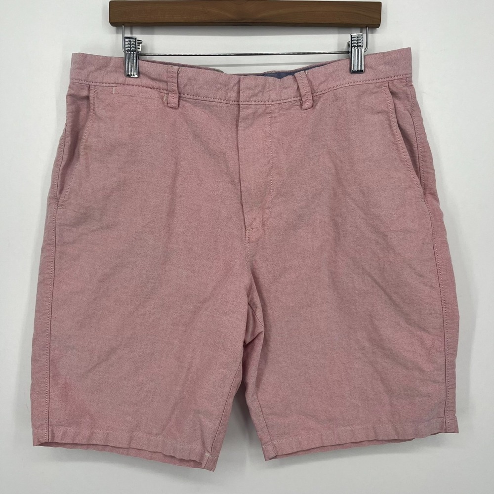 J.Crew Chino Shorts Men's Size 35 Pink Club Flat Front Cotton Zip Fly